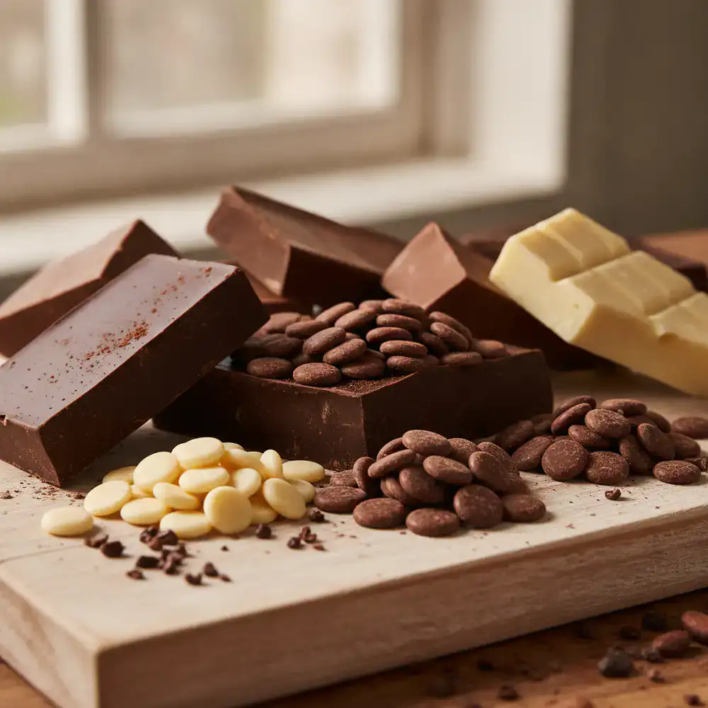 Premium couverture chocolate blocks and callets