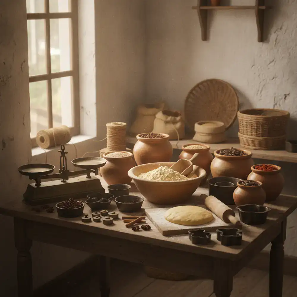 Vintage view of early baking supplies in Dhaka